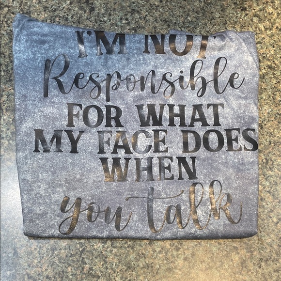 Women's Blue Graphic Tank Top - I'm Not Responsible For What My Face Does When.. - Picture 9 of 9